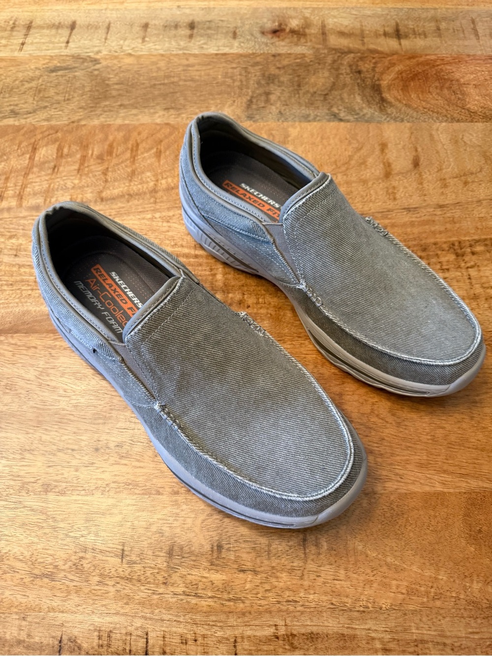 Skechers Men's Gray Canvas Slip-On Loafers